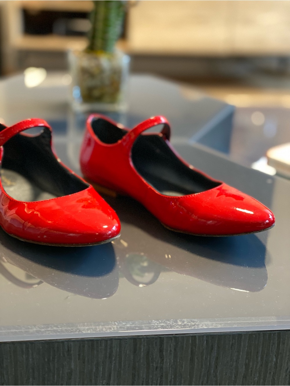 Bonpoint Shiny Red Ella leather ballet flats Mary Jane for Kids